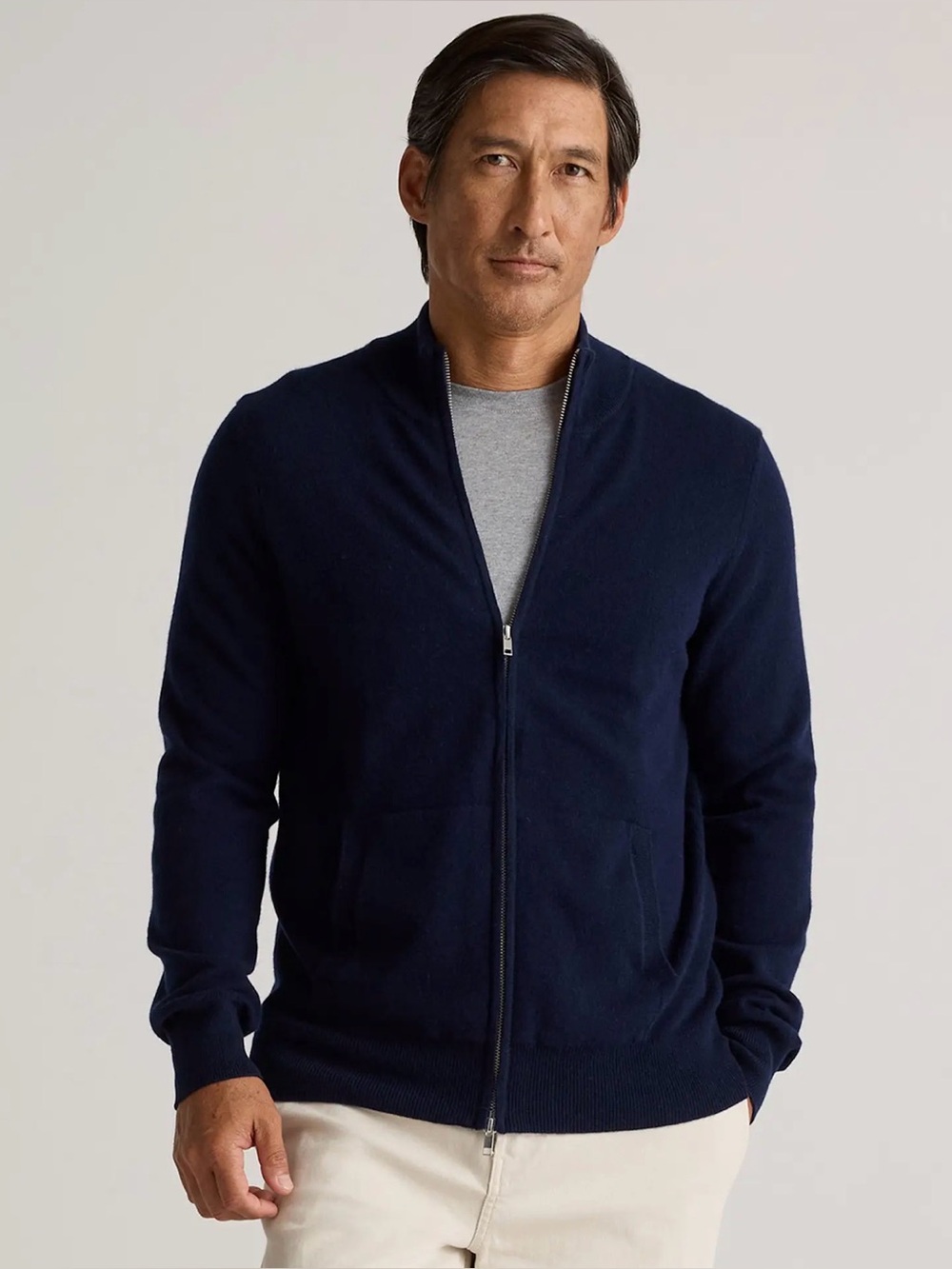 Mongolian Cashmere Full Zip Sweater - Size Small